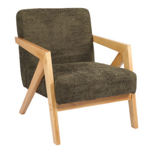 Armchair Garifa Argos The Classic green fabric and legs in walnut color 79x75x75cm