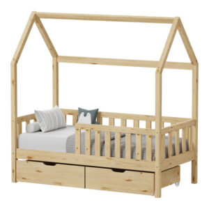 Children's bed Bendina Montessori type with 2 drawers Argos The Classic pine wood in natural 90x190cm