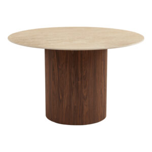 Sikulu Argos The Classic mdf oak table - white travertine finish D125x77cm