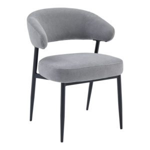 Timur chair Argos The Classic grey fabric with black metal legs 61x55x78cm