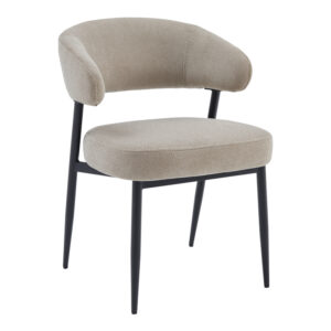 Timur chair Argos The Classic beige grey fabric with black metal legs 61x55x78cm