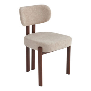 Glamor chair Argos The Classic beige-walnut fabric metal legs 53x51x81cm