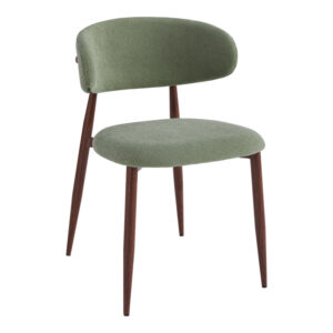 Moss chair Argos The Classic pistachio - walnut fabric metal legs 53x50x76cm