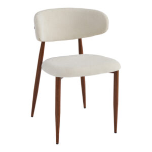 Moss chair Argos The Classic beige - walnut fabric metal legs 53x50x76cm