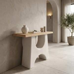 Console table Marila Argos The Classic fir wood-mdf in natural-ecru color 100x38x80cm