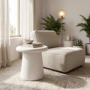 Side table Herona Argos The Classic mdf white D47x48cm
