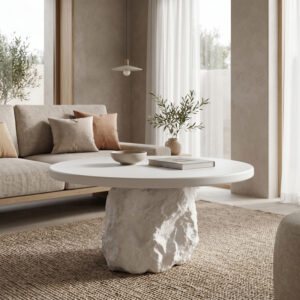 Coffee table Zinol Argos The Classic mdf-polyresin white D77x36cm