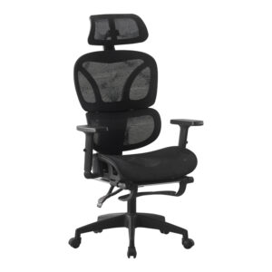 Manager's office chair with footrest Corus Argos The Classic mesh black 62x69x125-135cm