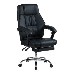 Director's office chair with footrest Vimmi Argos The Classic pu black 60x62.5x102-112cm