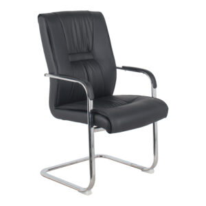 Biani Argos The Classic guest chair black pu-chrome leg 57.7x70x101cm