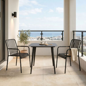 Dining set Heven Vista Argos The Classic set of 3 pices black aluminum 80x80x72cm