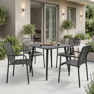 Dining set Heven Vista Argos The Classic set of 5 pices black aluminum 80x80x72cm