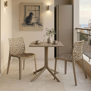 Dining table Groovy Hush Argos The Classic 3 pcs cappuccino PP 60x60x76cm