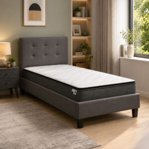 Bed with mattress Mago-Perfecto Argos The Classic fabric anthracite 100x200cm