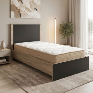 Bed with mattress Athos Sleepy Argos The Classic sonoma–anthracite 90x190cm