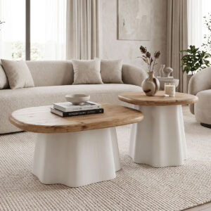 Coffee tables Loberta Argos The Classic set 2 pcs fir wood in natural shade with white