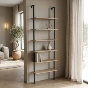 Wall bookcase Dimmo Argos The Classic sonoma-black metal 60x20x180cm