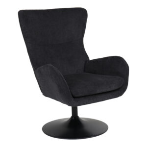 Rotating armchair Refria Argos The Classic black fabric-black metal base 81x72x97cm