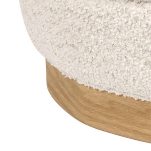 257 000049 2 Stool-trunk Pelen Argos The Classic white teddy fabric with natural color mdf base D39x37cm