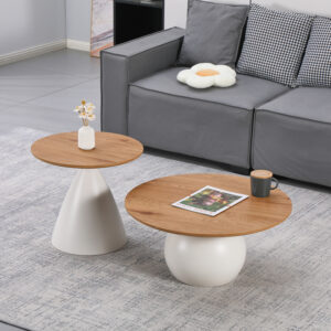 Coffee tables Caple Argos The Classic set of 2 white metal- mdf in natural shade