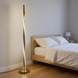 Floor light Jounko Argos The Classic led metal in gold color D20x130cm