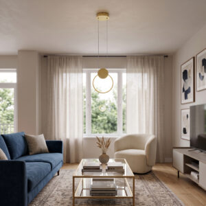 Ceiling light Ganden Argos The Classic led metal in gold color D26.5x20cm