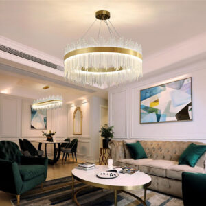 Crown Argos The Classic led ceiling chandelier in gold with crystals D40x30 cm