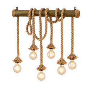 Ceiling lamp Ropily II Argos The Classic natural with green color rope and bamboo 80x15x100cm