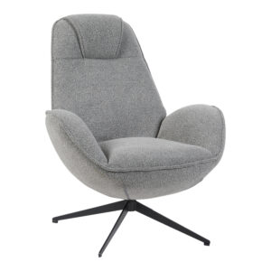 Armchair rotating Flago Argos The Classic boucle fabric anthracite 85x88x103.5cm