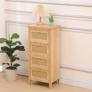 Chest of drawers Scandy Argos The Classic pine wood-rattan in natural color 34.5x26x78.5cm