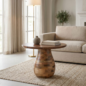 Coffee table Benzano Argos The Classic natural color mango wood Φ60x45cm