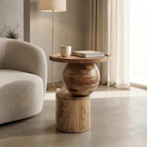 Side table Senby Argos The Classic walnut color mango wood Φ40x50cm