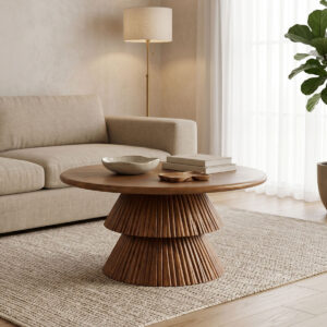 Coffee table Havai Argos The Classic solid mango wood walnut D80x45cm