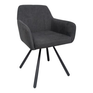 Kinuz Argos The Classic armchair, anthracite-black fabric, metal legs, 55x60x86cm
