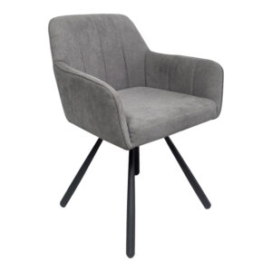 Kinuz Argos The Classic armchair, grey-black fabric, metal legs, 55x60x86cm