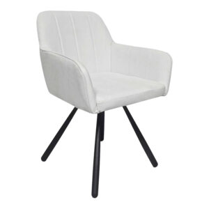 Kinuz Argos The Classic  armchair, beige-black fabric, metal legs, 55x60x86cm