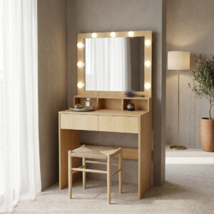 Dressing table Vanity Argos The Classic with led in natural shade 80x40x140cm