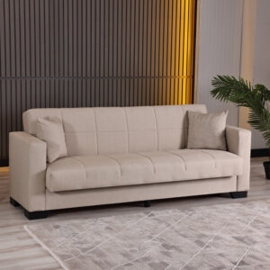 3-seater sofabed Vox Argos The Classic with storage space cream fabric 210x84x83cm