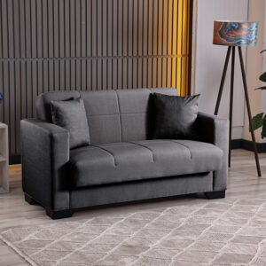 2-seater sofabed Vox Argos The Classic with storage space anthracite fabric 150x84x83cm