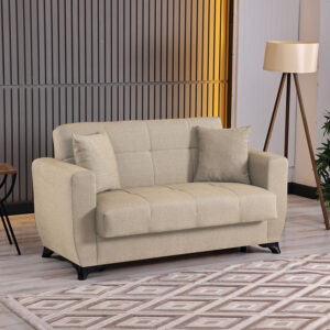 2-seater sofabed Modesto Argos The Classic with storage space cream fabric 153x84x86cm