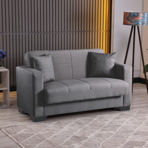 2-seater sofabed Modesto Argos The Classic with storage space grey fabric 153x84x86cm