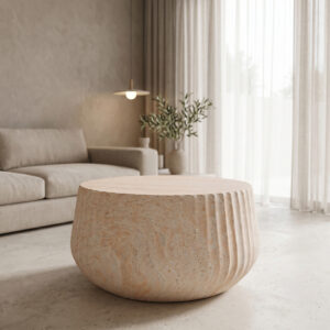 Rongo Argos The Classic coffee table MGO travertine look D80x41cm