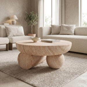 Coffee table Mikawa Argos The Classic MGO travertine look D70x34cm