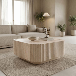 Coffee table Doric Argos The Classic MGO travertine look 80x80x38cm