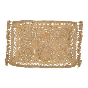 Rug Adena Argos The Classic jute with fringes in natural color 150x216cm