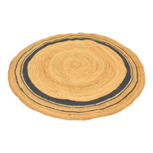 Rug Regaleto Argos The Classic jute in black and natural color D150cm