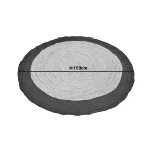 432 000018 1 Rug Tefeton Argos The Classic jute in black and natural color D150cm