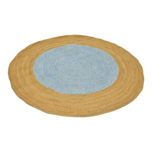 Rug Tefeton Argos The Classic jute in blue and natural color D150cm