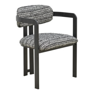 Armchair Berdona Argos The Classic black and white fabric-black metal leg 57x47x78cm