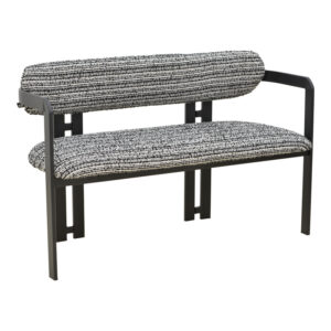 2-seater Berdona Argos The Classic black and white fabric-black metal leg 120x47x78cm